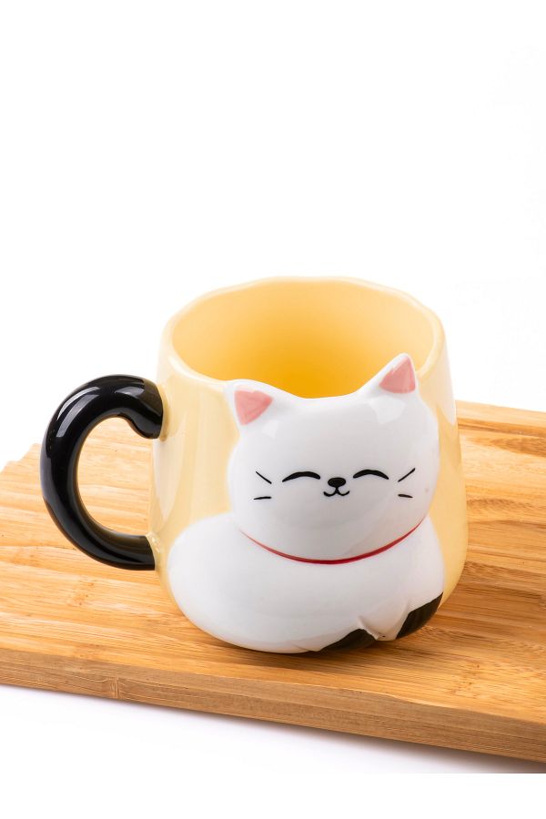 MUKKO HOME-3D Embossed Cat Porcelain Mug – 450 ml Large Capacity, Stylish and Fun Design 1