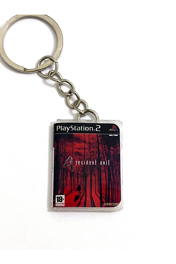 Cosmic Star-Resident Evil 4 Retro Ps2 Miniature Game Box Keychain 1