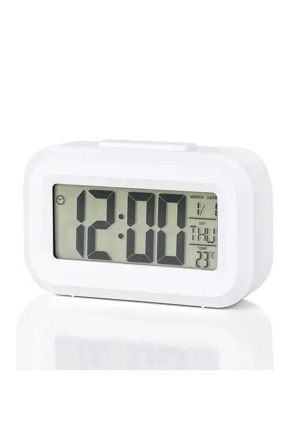 Choice-White LED Digital Alarm Clock Backlight Snooze Data Time Calendar Desktop Multifunction Electronic B 1