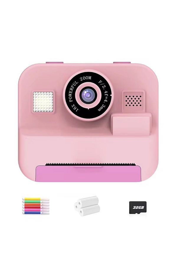 Choice-Gray Children's Mini Digital Video Camera With Thermal Printing & Multiple Image Stabilization, 32gb 1