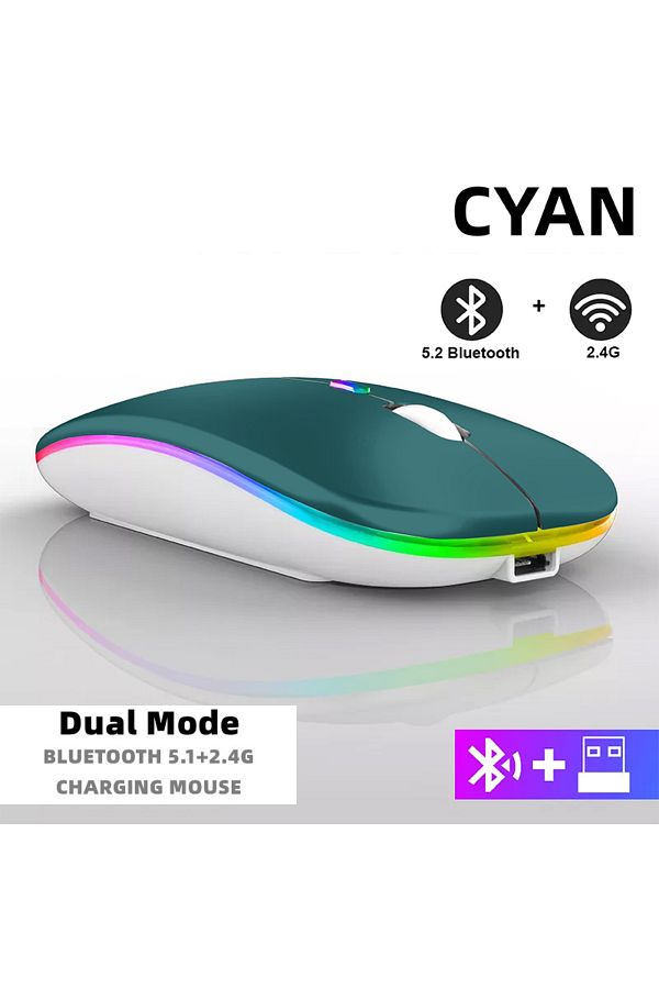 Choice-Dual Mode Wireless Tablet Phone Computer Bluetooth Wireless Mouse Rechargeable RGB Backlight Mice fo 1
