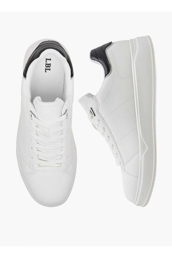 LBL by Shoexpress-LBL by Shoexpress Solid Ankle Sneakers with Lace-Up Closure 1
