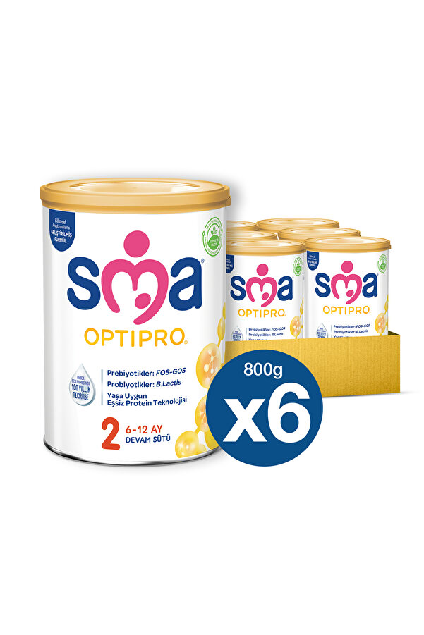 SMA 2 Optipro Probiyotik Devam Sütü 800 gr X 6 Adet