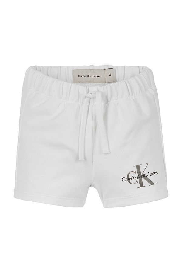 Calvin Klein-Normale weiße Unisex-Shorts mit Monogramm-Logo 1