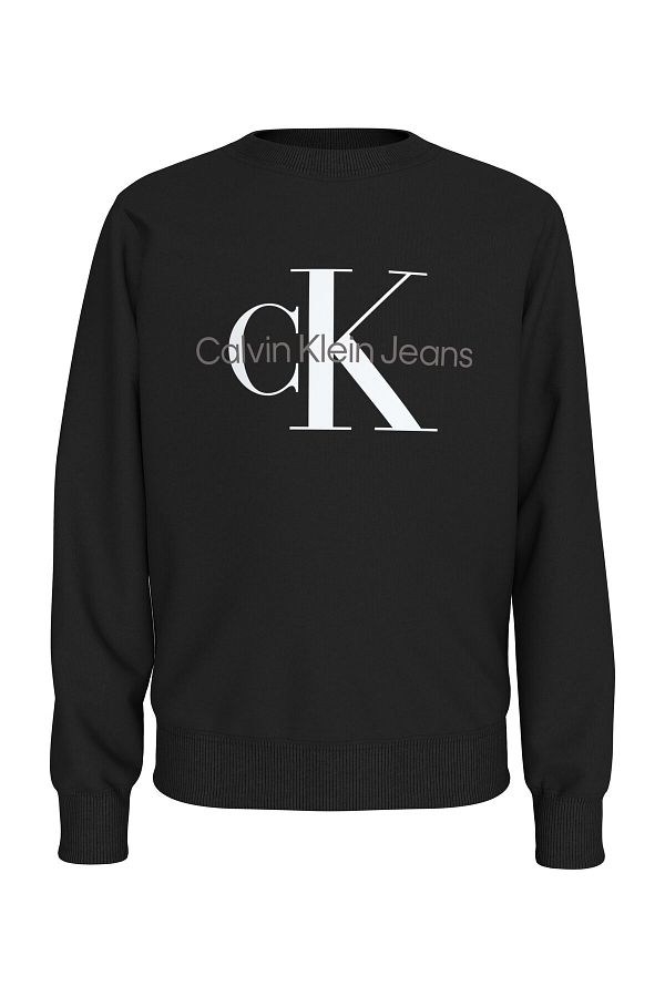 Calvin Klein-Męska czarna bluza z nadrukiem - IU0IU00675BEH 1