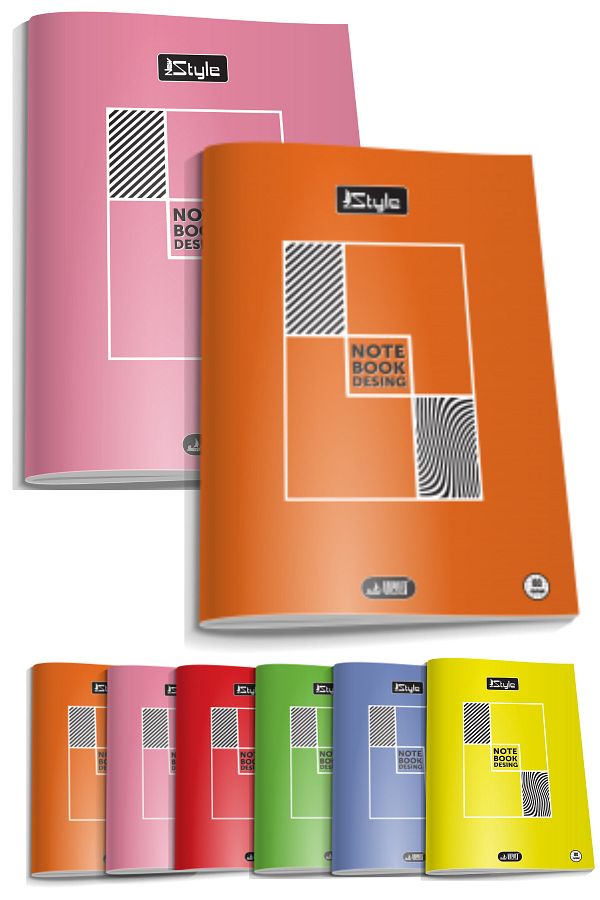 Glanart-2 Pcs A4 Size Plastic Cover 60 Sheets Ruled Notebook Edge Red Lined 1