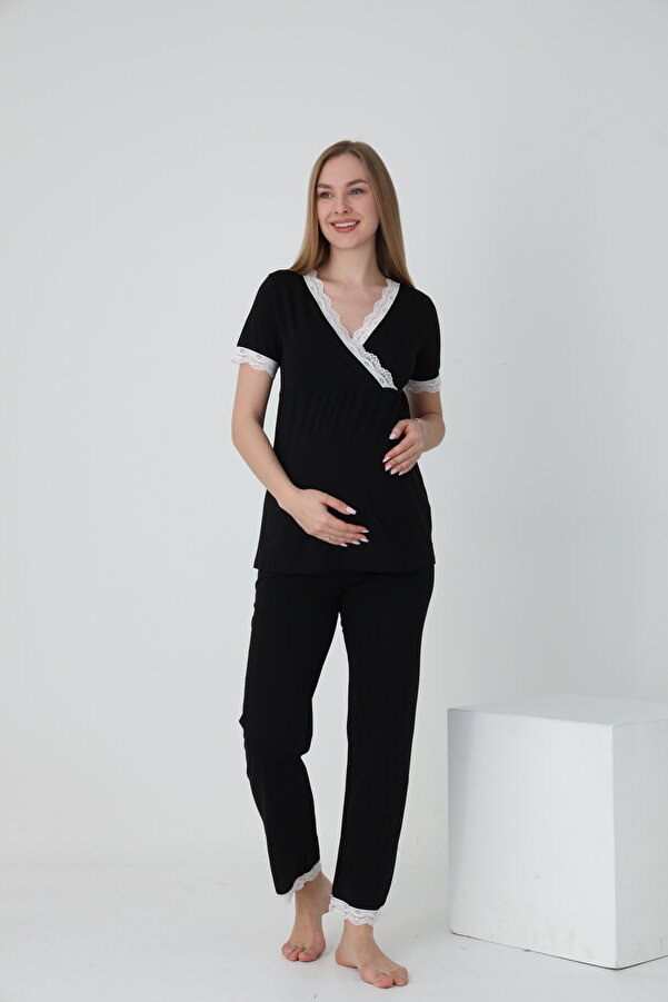 Miss Dünya Lissa Emzirmeye Uygun Lohusa Ve Hamile Pijama Takımı