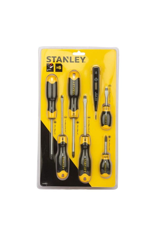 Stanley-مجموعة مفكات براغي مركبة مكونة من 6 قطع مع أداة اختبار إضافية 1