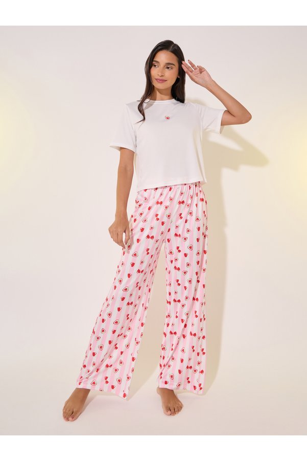 Take Two By Styli Heart Print Regular Fit Tee and Pants