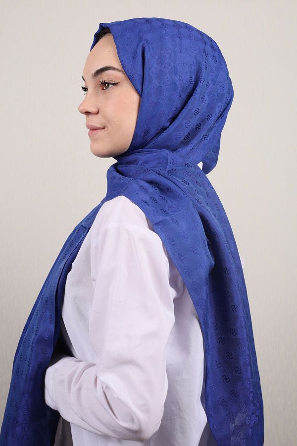 PİRAMİT-Pyramid Self Patterned Monogram Shawl - Pattern-01 - Color-01 1