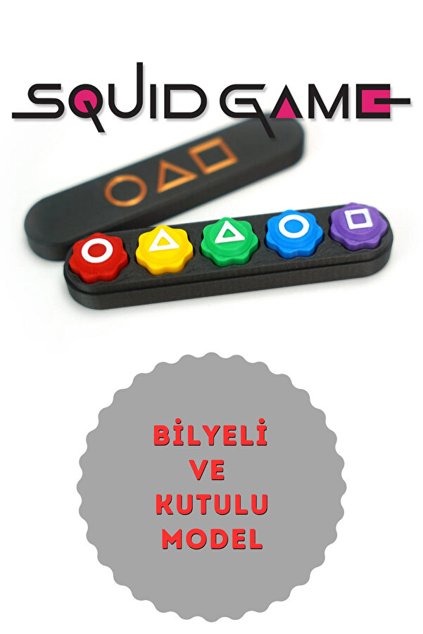 lina hobby Squid Game Beş Taş - Kutulu ve Bilyeli Model - Renkli Taş Gonggi