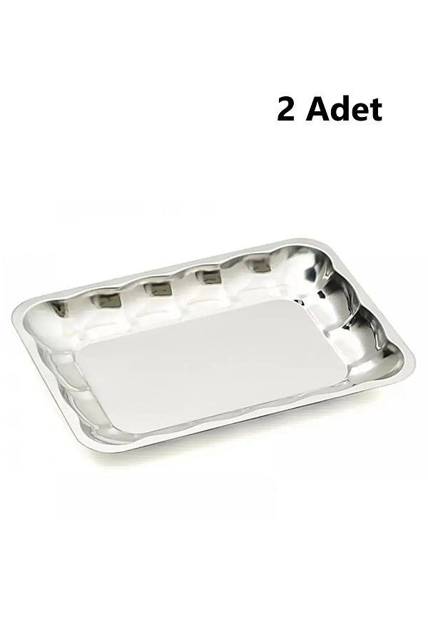 KT HOME-2 Rectangular Fruit Salad Plates in Stainless Metal 1
