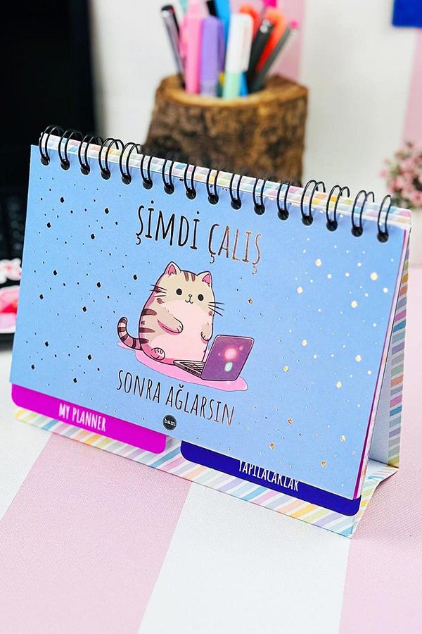 Patladı Gitti-Now Work and Cry Later Designed New Generation Tabletop Planner 2 Sheets Sticker 1