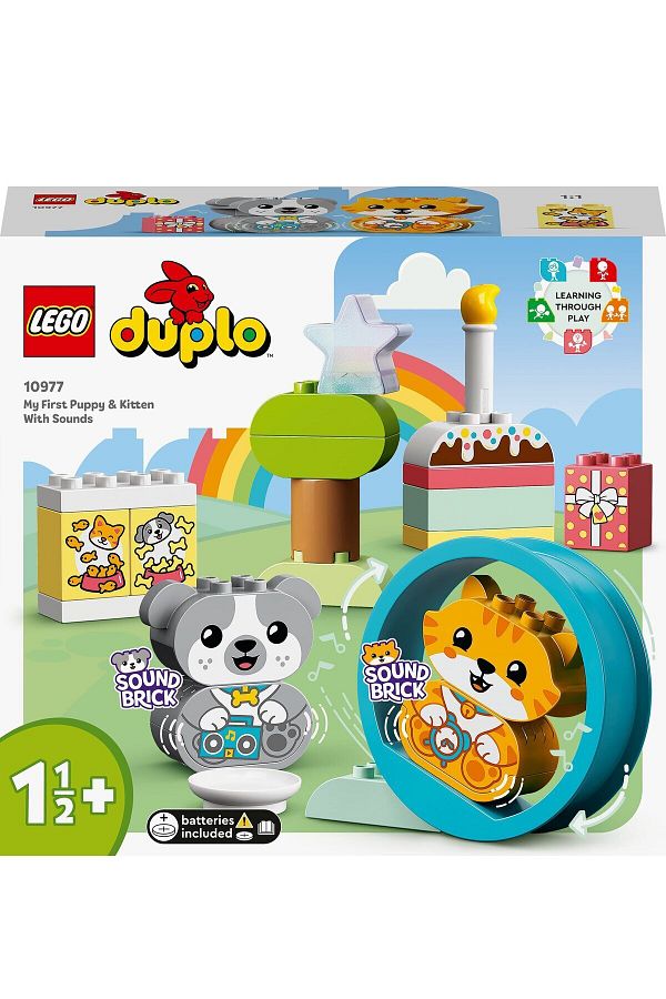 LEGO-DUPLO My First Puppy and My Cat with Sound 10977 - Kit de construcție de jucării pentru animale de companie de 22 de piese 1