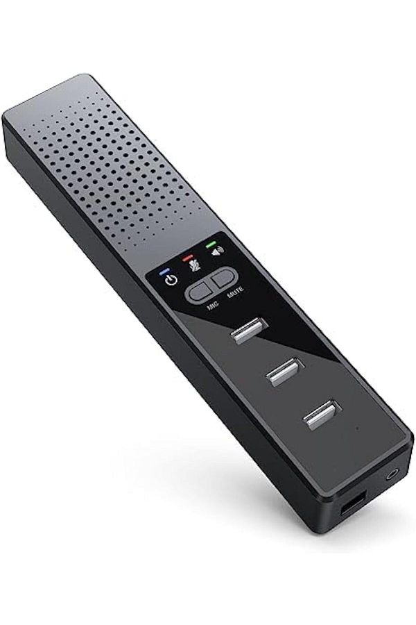 COOYA-مكبر صوت 3 في 1 للكمبيوتر مزود بميكروفون، ومنفذ USB، ومكبر صوت خارجي محمول للمكتب مع محاور 1