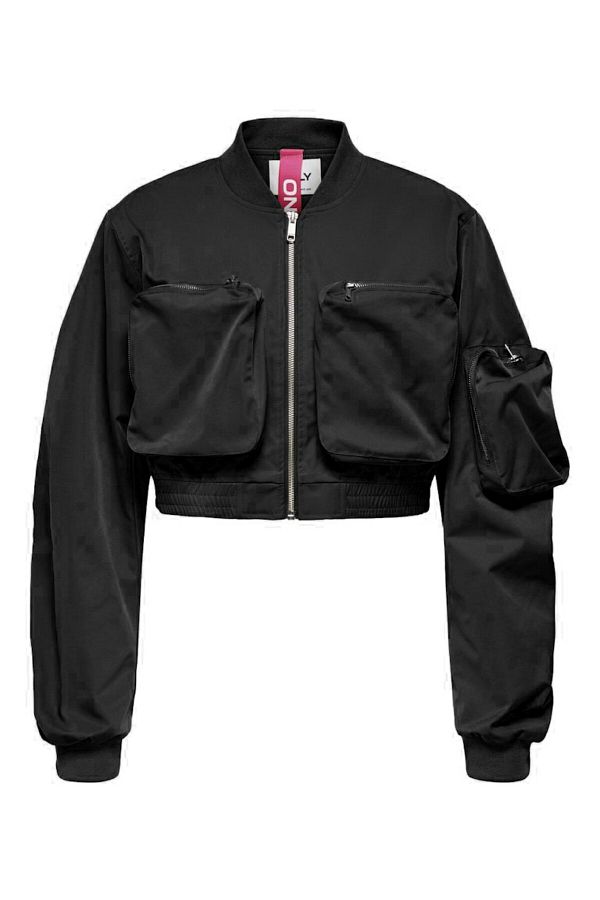 ONLY-Women's Black Onlsaga Bomber Cc Otw Jacket 15336303 -Black 1