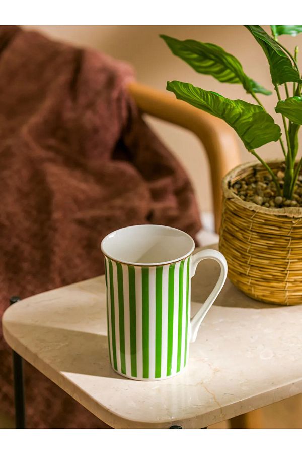 LC Waikiki-Lcw Green Line Printed Porcelain Mug 280 ml 1