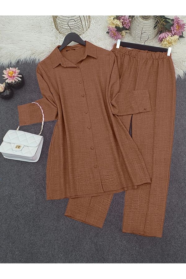 Modamorfo-Ball Button Shirt and Pants Suit (Soil) 1