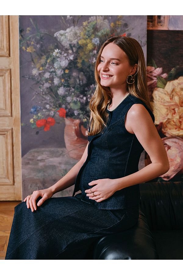 LC Waikiki-Дамска дънкова жилетка с кръгло деколте LCW Modest 1