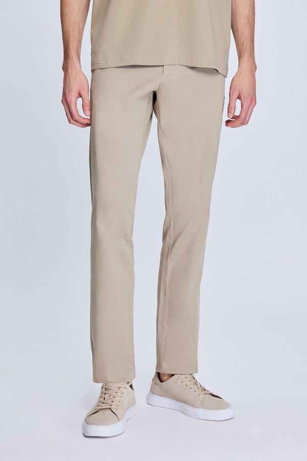 Hatemoğlu-Mink Regular Fit Casual Canvas Trousers with Side Pockets 1