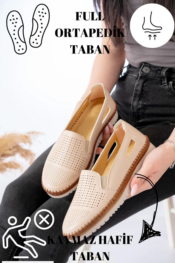 Slipcat-Women's Side Perforated Mother Orthopedic Anti-Sweat Anti-Slip Shoes Ballerinas 1