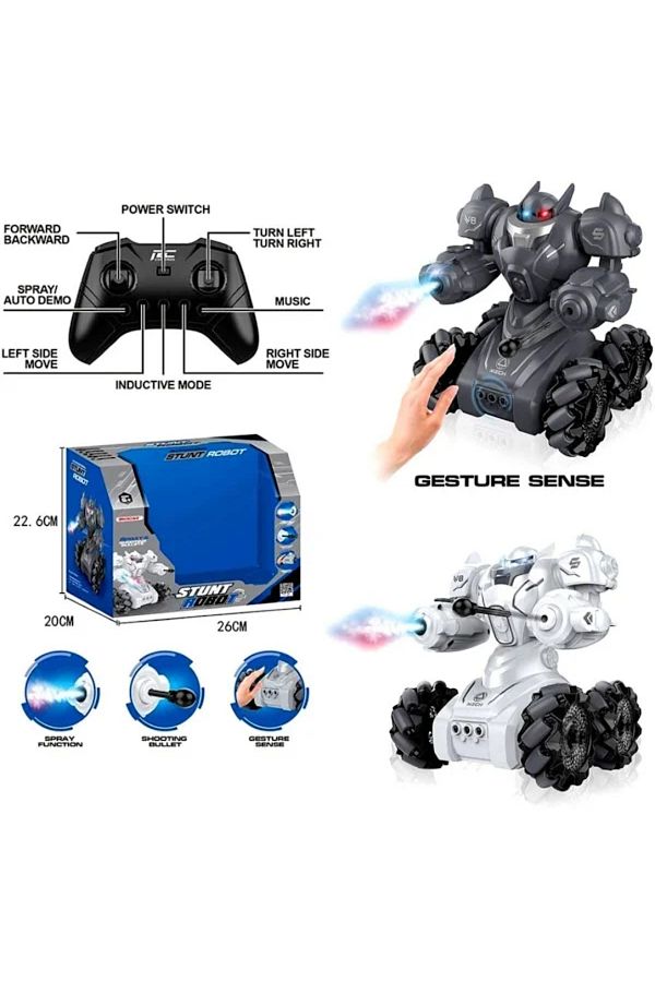 PopŞeker-Full Function Remote Control Curb Robot Car - Steam and Rocket Trigger 1