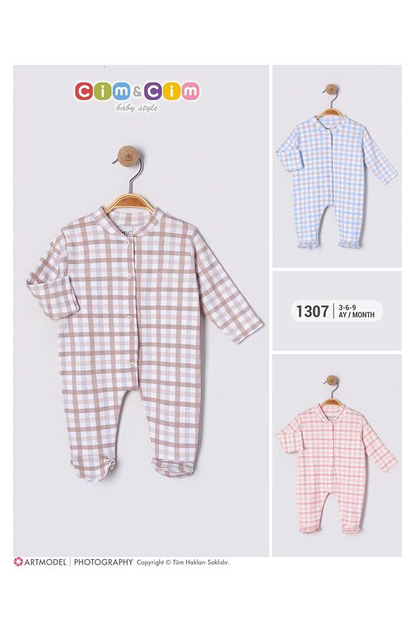 Fabble Kids-Fabble Unisex Baby Colorful Patterned Jumpsuit 1307 1