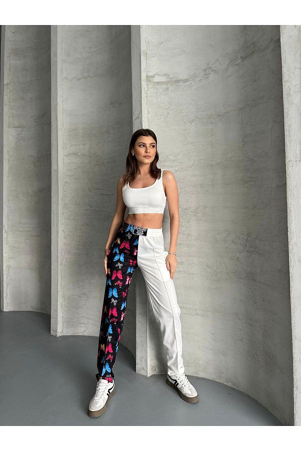 RPT MODA-Digital Printed Double Color Patterned Comfortable High Waist Jogger Bottom Tracksuit 1