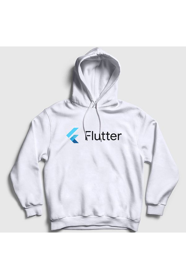 Presmono-Λευκό λογότυπο Flutter Προγραμματισμός Unisex Φούτερ με κουκούλα - 442763 ττ 1