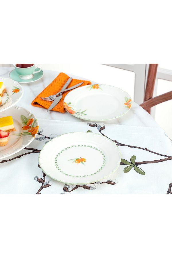 Madame Coco-Set of 6 Cake Plates with Quill Pattern - 19 cm 1