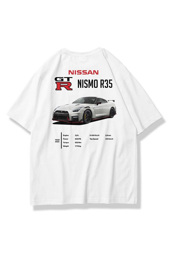 Trendiz-Unisex Nissan GTR R35 T-shirt White 1