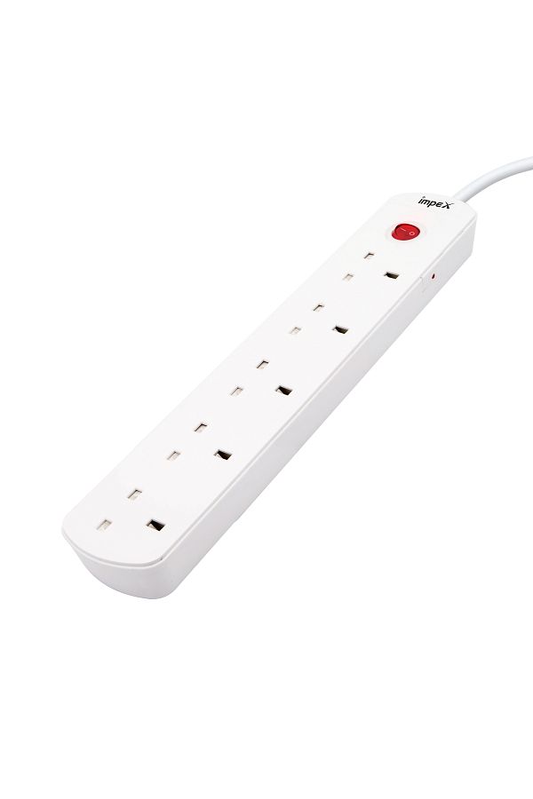 İMPEX-UK Standard Power Socket with Overload Protection. 5 Way 3M 13A 250V 50/60Hz Max 3250W SASO 1
