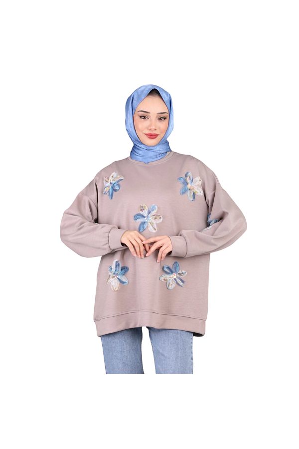 Lonca Tekstil-Tunica / transpirație pentru femei din tul cu modele florale 1