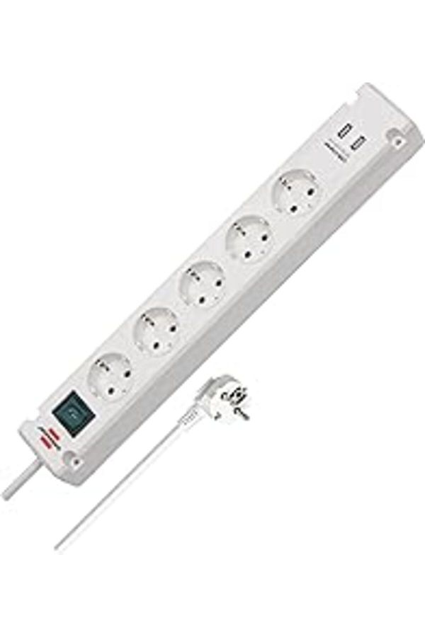 TRENDMEN-Brennenstuhl Bremounta Series 5 مآخذ، 2 USB، مقبس تمديد 3 أمتار 1