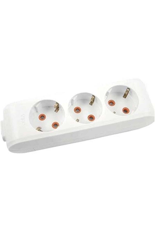 STOREMAX-Multi-Let Triple Socket Grounded Protected Terminal Block-White (Without Cable) 1