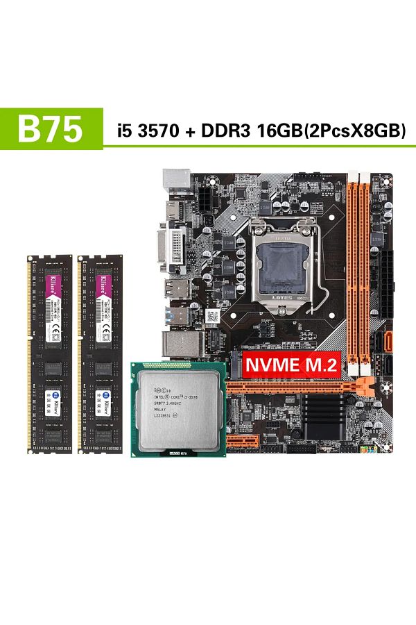 Choice-Motherboard+CPU+RAM Kllisre B75 Kit Motherboard Set with Core I5 3570 2 X 8GB = 16GB 1600MHz DDR3 De 1