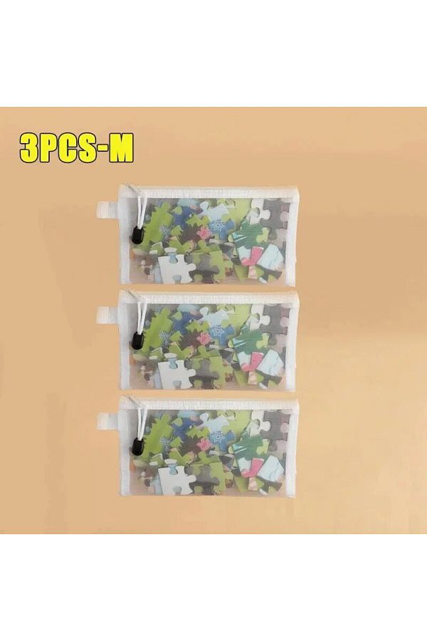Choice-3PCS M 1-3PCS Storage Bag Mesh ZipperToy Building Block Puzzle Sub-package Children Particle Zipper 1