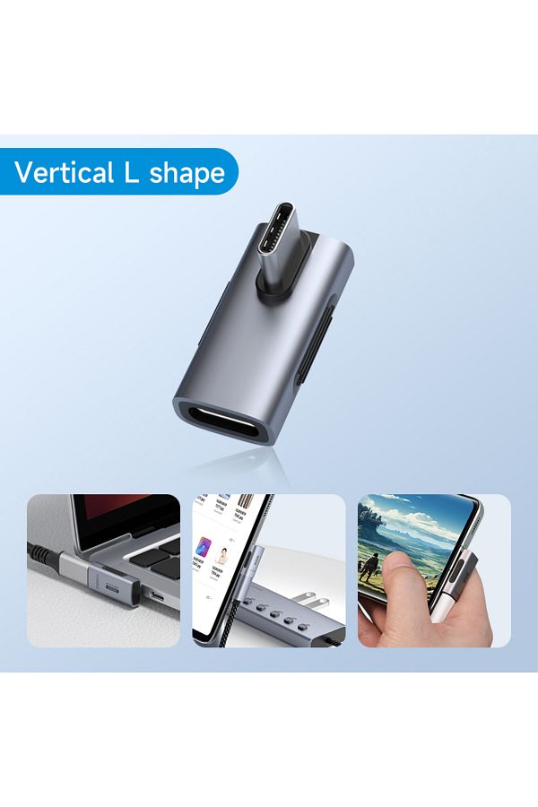 Choice-Vertical L shape Hagibis 240W USB C to C Adapter 40Gbps 8K 60Hz 90 Degree Converter USB4 Adapter for 1