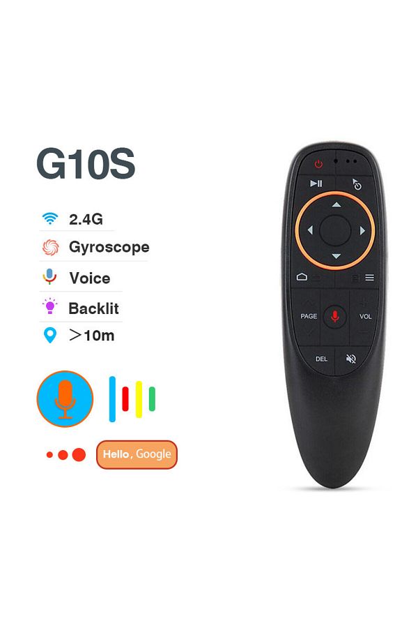 Choice-G10S G10S Universal Voice Remote Control 2.4G Wireless Backlit IR Learning with Gyroscope Air Mouse 1