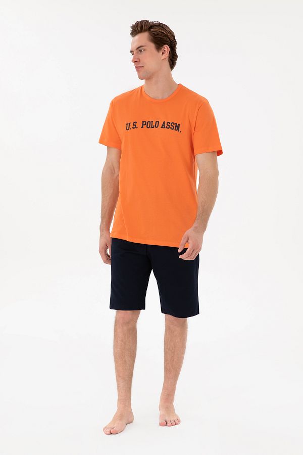 U.S. Polo Assn.-Men's Crew Neck Orange Pajama Set 50309163 -Vr051 1
