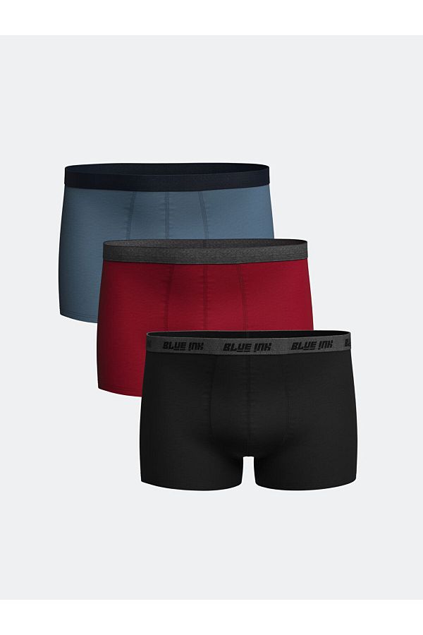LC Waikiki-Standard Mold Cotton Flexible Men's Boxers 3-Piece 1