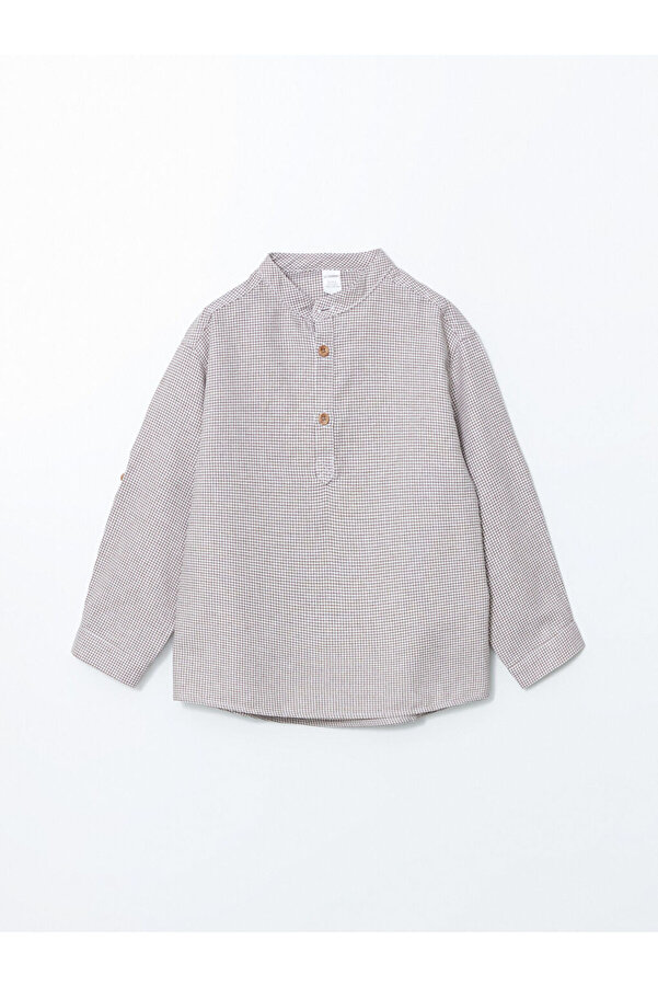 LC Waikiki Bej Hakim Yaka Erkek Bebek Gömlek