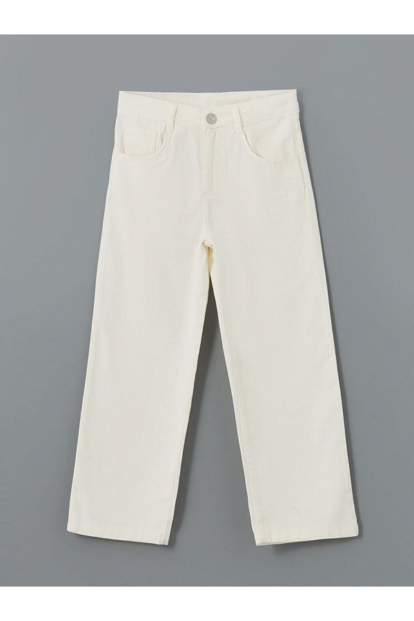 LC Waikiki-Lcw Girl's Jeans Trousers with Adjustable Elastic Waist 1