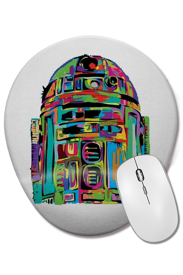 BASKI DÜNYASI-Star Wars R2-D2 Oval Mouse Pad with Wrist Support 1
