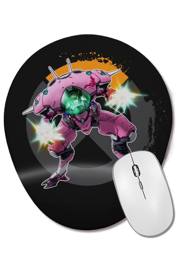 BASKI DÜNYASI-Overwatch One Fanart D Va Oval Mouse Pad with Wrist Support 1
