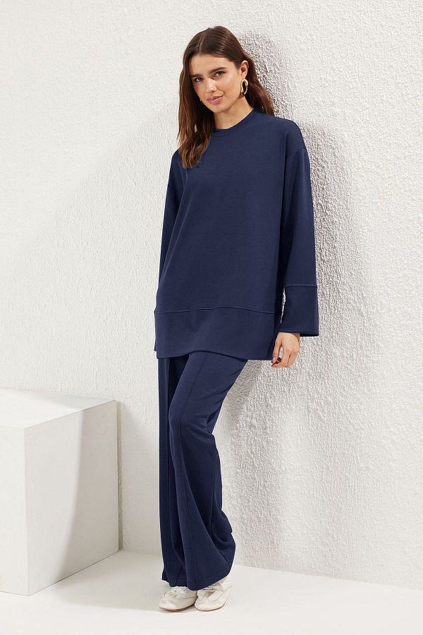 Trendyol Modest-Σετ αθλητικής φόρμας με απαλή υφή Navy Blue TCTSS25EN00005 1