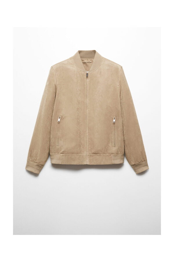 MANGO Man-Suede-effect bomber jacket 1