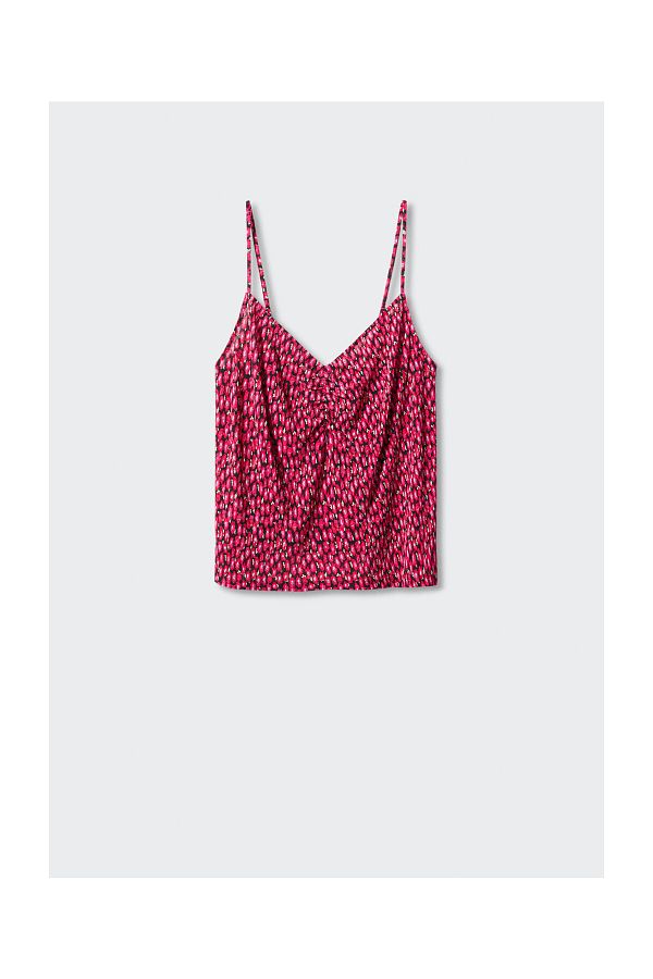 MANGO Woman-Print ruched top 1