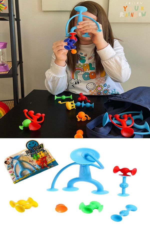 Hyd-Suction Cup Man Family 8 Piece Super Educational Set Flexible Anti Stress Toy 8 Pieces 1
