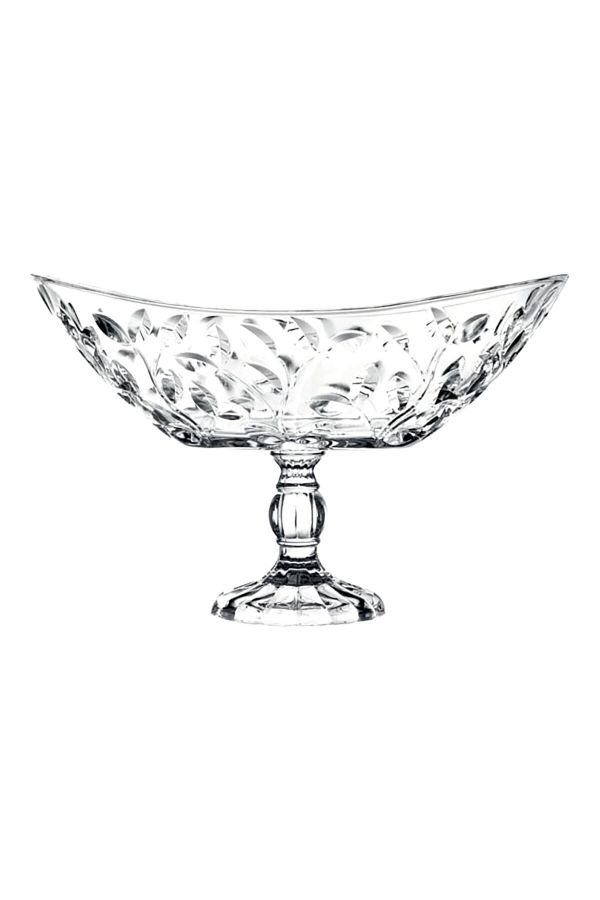 RCR-Laurus Avant-Garde Sophisticated Sleek Modern Stylish Crystal Glass Oval Bowl with Foot 1